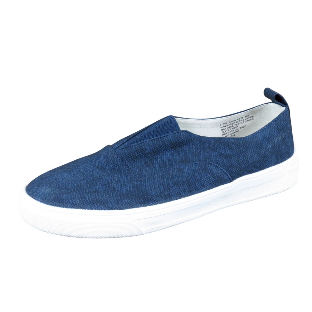 Kensie Salia Women Slip On Sneaker Size 7.5M Casual Everyday Navy Blue Textile